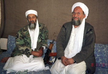 Osama bin Laden sits with his adviser and purported successor Ayman al-Zawahiri during an interview in Afghanistan, Barack Obama
